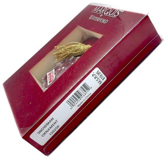 NEW Marquis By Waterford 2009 Crystal Snowman Christmas Ornament 3.25” Tall - Picture 2 of 8